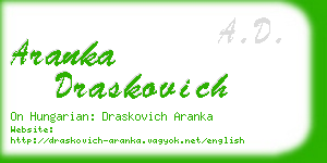 aranka draskovich business card